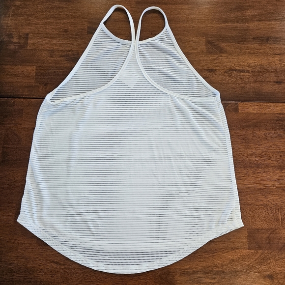 GapFit Burnout  Stripe Tank in White Medium - Picture 6 of 7